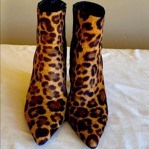 Leopard booties size 7 barely worn .